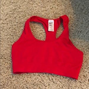 Red sports bra